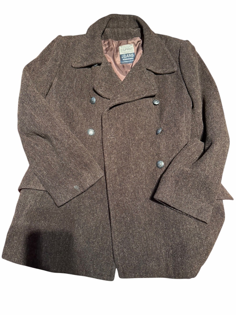 Vintage ESPRIT Brown chambray Pea jacket (M)